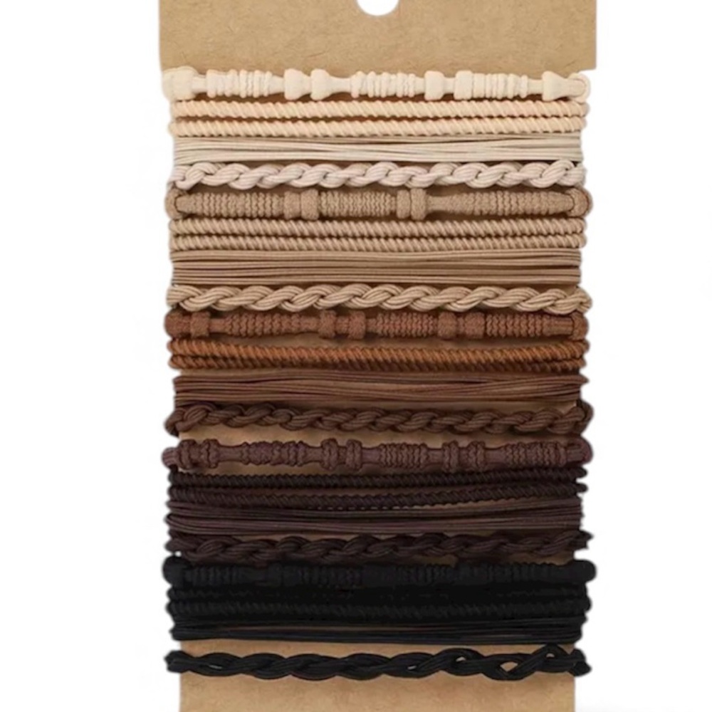 Neutral Tone Hair Tie Bracelet Set